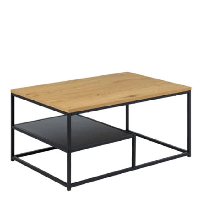 Furniture To Go Gila Coffee Table In Oak & Matte Black Steel Base