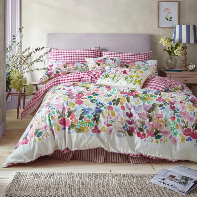 Bluebellgray Flora Duvet Set, Super King, Cerise