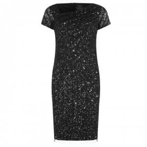 Adrianna Papell Beaded Midi Dress - BLACK