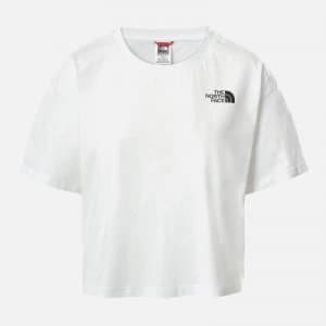 The North Face Womens Cropped Simple Dome Short Sleeve T-Shirt - TNF White - L