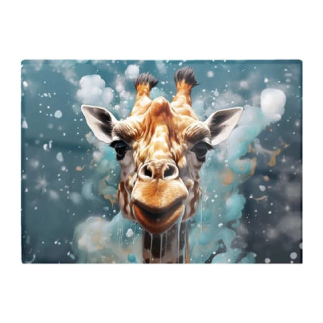 Warren Reed Designer Splashart Giraffe Face Glass Chopping Board