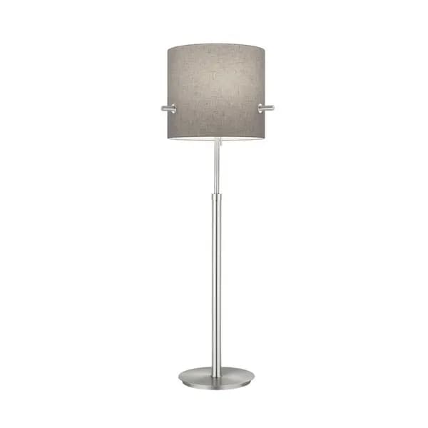 Camden Modern 3 Light Floor Lamp with Shade Nickel Matt