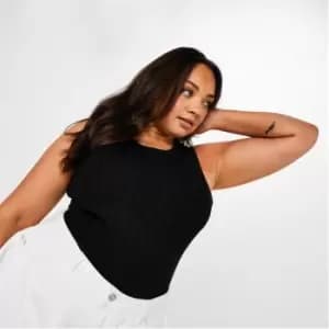 Missguided Recycled Plus Size Rib Knit Bodysuit - Black