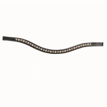 Hy HyClass Curved Crystal Browband - Brown