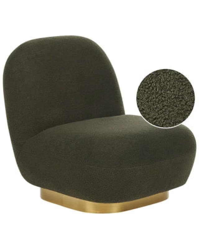 Beliani Armchair Loviisa Boucle Dark Green