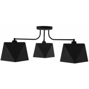 Helam Adamant Multi Arm Semi Flush Ceiling Light Black 75cm