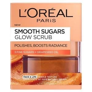 LOreal Smooth Sugar Glow Grapeseed Face And Lip Scrub 50ml