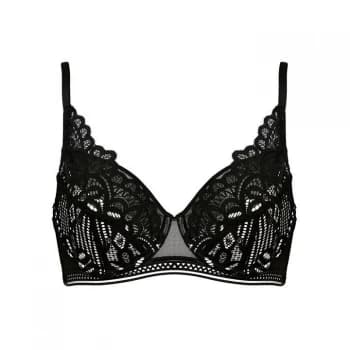 Figleaves Harper Geometric Lace Non-Pad Bra - Black