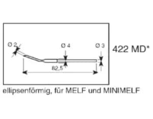 Ersa 2mm Hoof Soldering Iron Tip for use with Chip Tool, Pincette 40, TC40