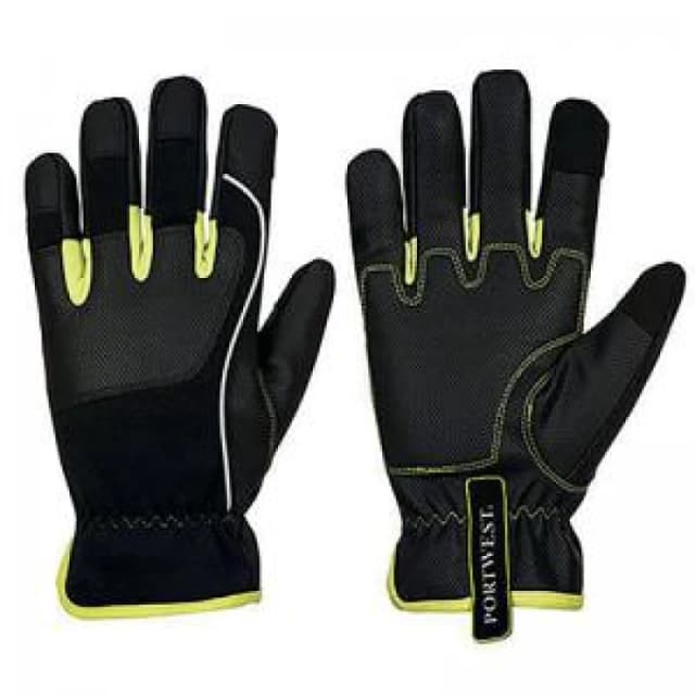 Portwest PW3 Tradesman Work Gloves A771BKYS Colour: Black / Yellow