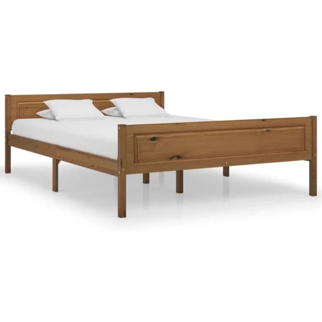 VIDAXL Bed Frame without Mattress Solid Pinewood Honey Brown 120x200cm Vidaxl 8720286364239