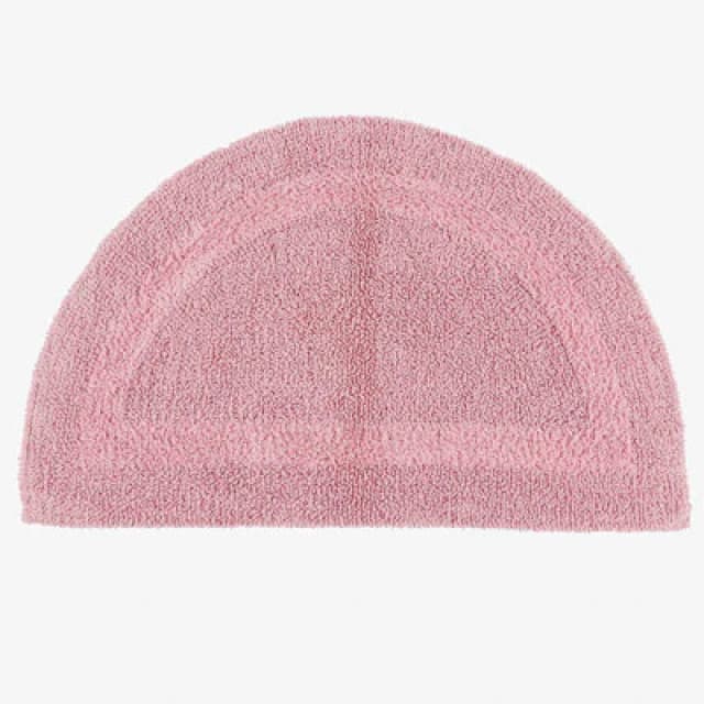 Homescapes Luxury Reversible Semi Circle Bath Mat - Blush Pink