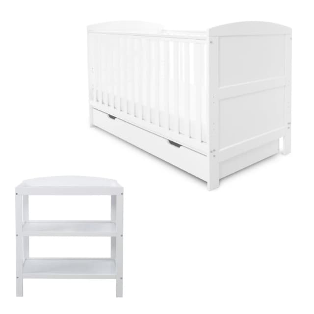 Ickle Bubba Coleby Classic 2 Pce Furniture Set and All Seasons White unisex one