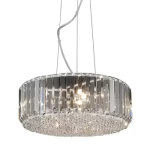 Prince Crystal Pendant Ceiling Light, Silver, 5x G9