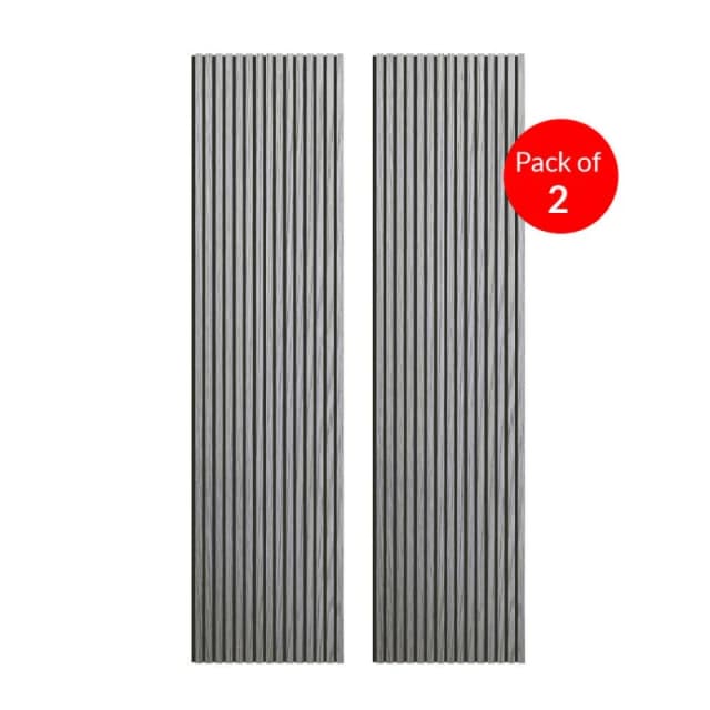 ENER-J Linear Acoustic Wall Panel Dark Brown Wood Grain 2400x600 (Pack of 2) Dark Brown Unisex