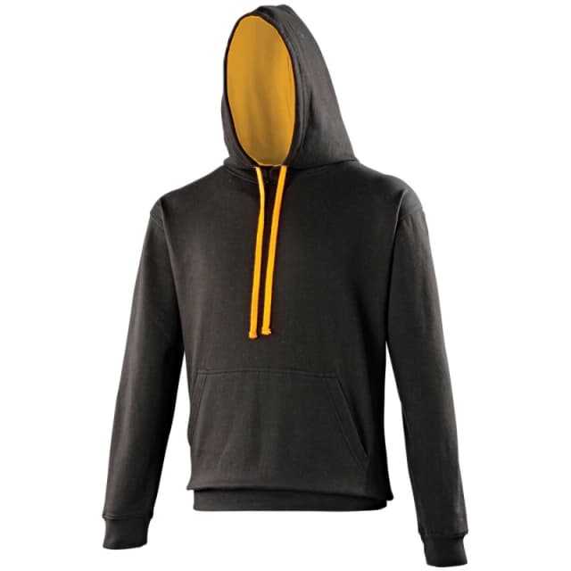 AWDis AWDis Men Varsity Hooded Sweatshirt Hoodie in Black Size: X-Small Black XS Male 5054171853601