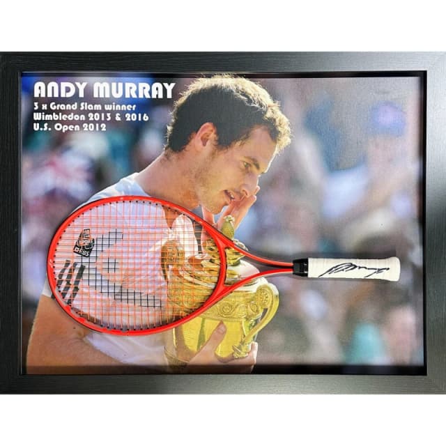 AllStarSignings Ltd Andy Murray signed & framed Head tennis racket White unisex One Size