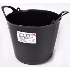 Rhino 26L Heavy Duty Flexi Flexible Garden Container Storage Bucket Tub - Black