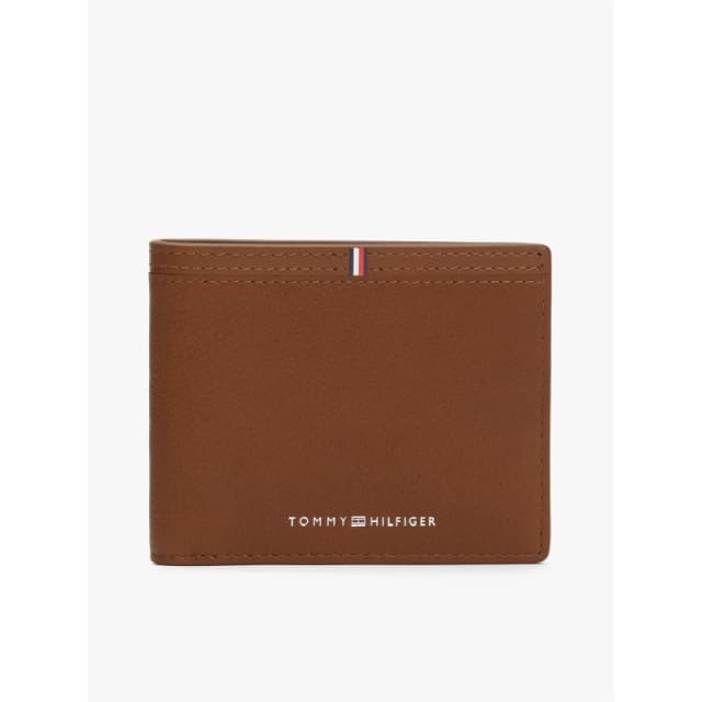Tommy Hilfiger Mens Corp Leather Bifold Wallet Winter Cognac male One Size