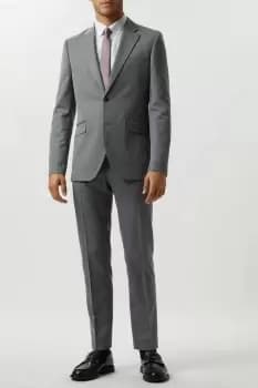 Tailored Fit Grey Mini Herringbone Suit Jacket