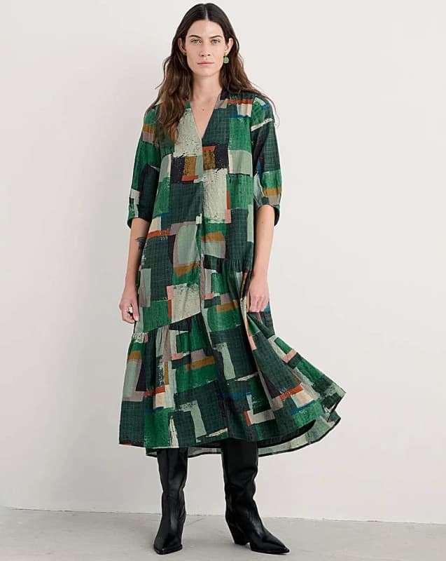 Seasalt Seasalt Cornwall Windblown Dress Green Multicolour - Seasalt - Size: 10 Green Multicolour Female 10 PV62602