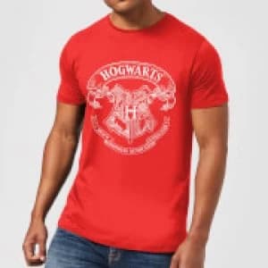 Harry Potter Hogwarts Crest Mens T-Shirt - Red - L