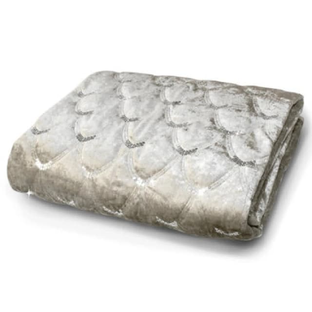 Velosso Luxury Velvet Soft Sherpa Backed Throw Blanket - Cosy Durable For Sofa, Bed - High-Quality Plush Texture, 95Cm X 200Cm - Natural