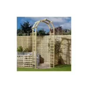 Chester Wooden Round Top Garden Arch Pergola Trellis Plant Support - Rowlinson