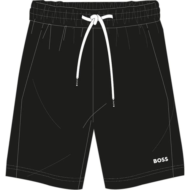 Boss Kids Logo Fleece Jogger Shorts Black 09B male 10 Yrs