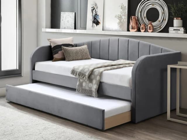 Flintshire Fabric Grey Guest Bed Frame - 3ft Single