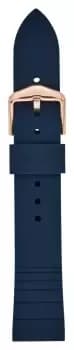 Fossil S181370 Navy Silicone Strap 18mm Rose Gold-Tone Watch