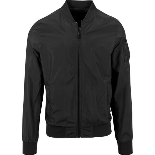 Build Your Brand Mens Bomber Jacket in Black Size: Small Black Male S