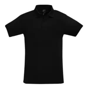 SOLS Mens Perfect Pique Short Sleeve Polo Shirt (M) (Black)
