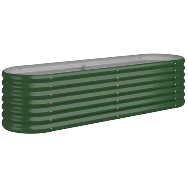 vidaXL Garden Raised Bed Powder-coated Steel 152x40x36cm Green 318868