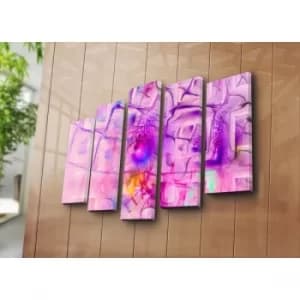 5PATK-222 Multicolor Decorative Canvas Painting (5 Pieces)