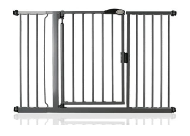 Safetots Pressure Fit Self Closing Stair Gate, 132.6Cm - 139.6Cm, Slate Grey, Auto Closing Baby Gate, Safety Barrier