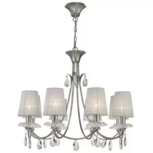 Suspension lampshades Sophie Argent painted 8 bulbs 80cm