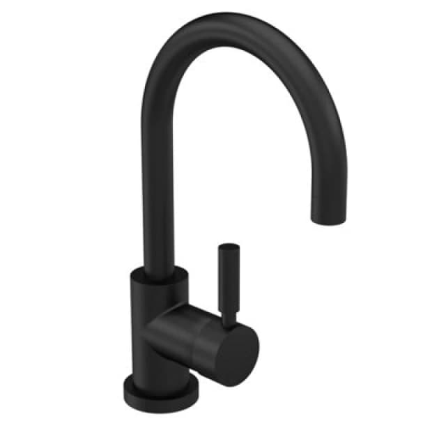 Balterley Round Tall Lever Mono Basin Mixer Tap Waste Included Matt Black Black