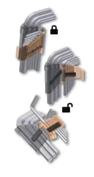 Beta Tools 96BPC/SC9 9pc Ball Head Offset Hex Key Wrench Set in Holder 000960354