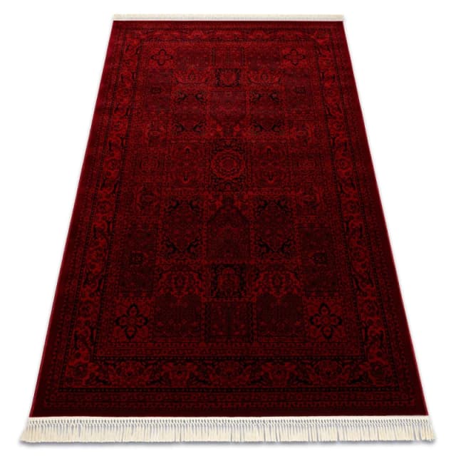 RugsX Orient 5365 Carpet Burgundy / Black Frame, Oriental, With Fringes 180X270 Cm