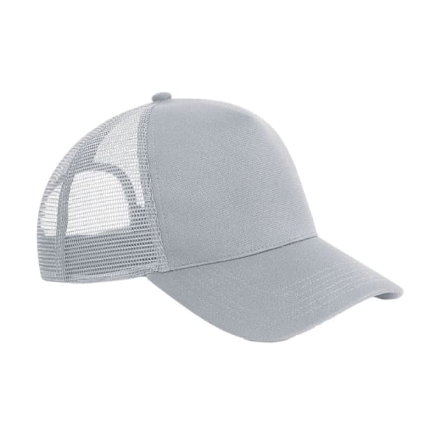 Beechfield Beechfield Men Microknit Snapback Trucker Cap in Light Grey Light Grey One Size Male 5063417943280