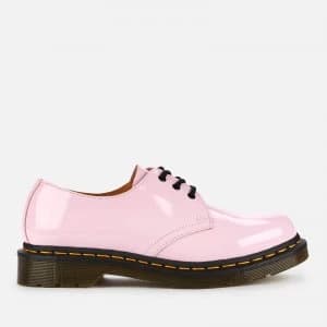 Dr. Martens Womens 1461 Patent Lamper 3-Eye Shoes - Pale Pink - UK 6