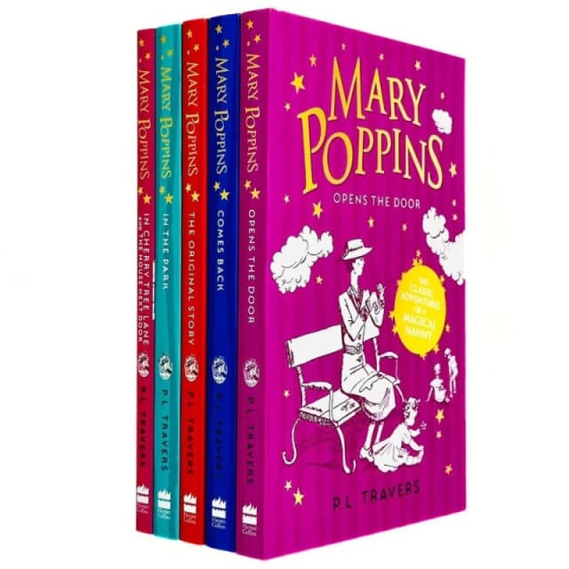 P. L. Travers Mary Poppins Collection 5 Books Set (Mary Poppins: The Original Story, Comes Back, Opens the Door) P. L. Travers Books