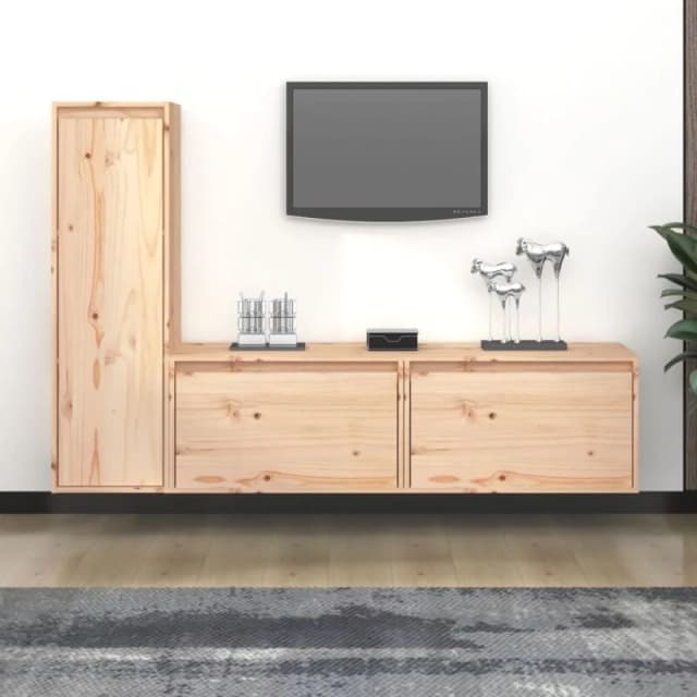 VIDAXL TV Cabinets 3 pcs Solid Wood Pine Vidaxl 8720286927212