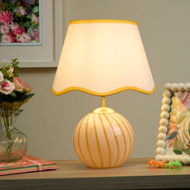 SO'HOME Sweetie Glass Table Lamp with Scalloped Shade Brass ONE SIZE