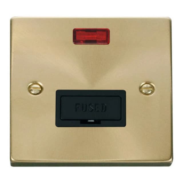 SE Home Satin / Brushed Brass 13A Fused Connection Unit With Neon Gold