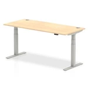 Trexus Sit Stand Desk With Cable Ports Silver Legs 1800x800mm Maple