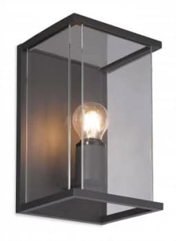 1 Light Outdoor Wall Lantern Graphite, Clear Glass IP54, E27