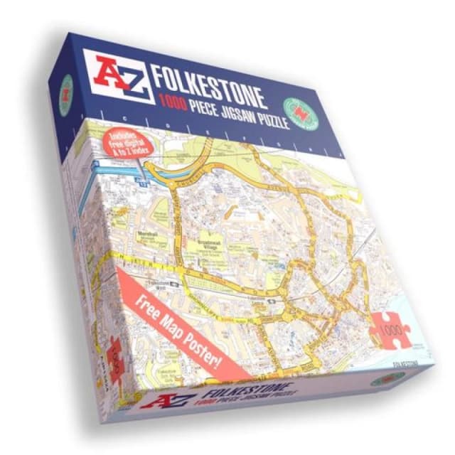 A to Z A to Z Map of Folkestone 1000 Piece Jigsaw Puzzle