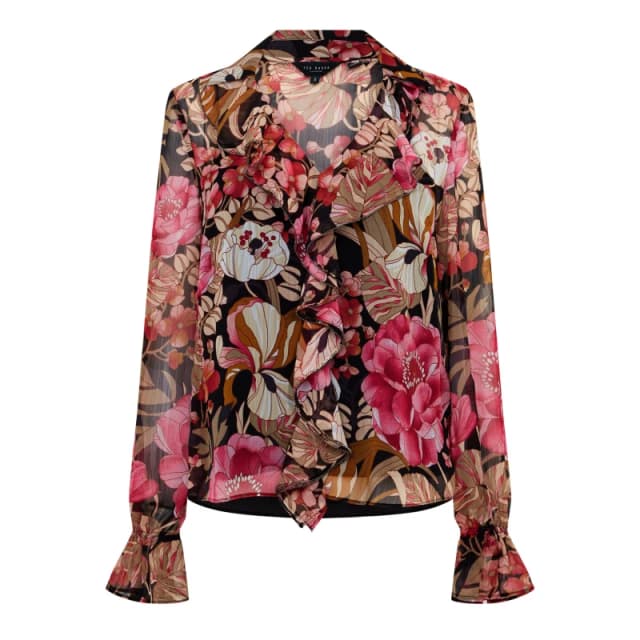 Ted Baker Christi Floral Blouse Black Multi Female 8 TW27901